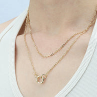 Paperclip Chain Charm Necklace