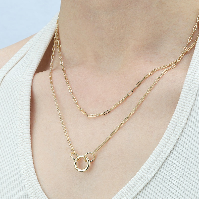 Paperclip Chain Charm Necklace