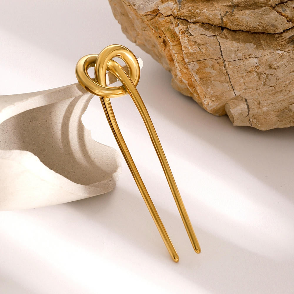 18K Gold Hair Stick Stainless Steel Fork JXH2406015