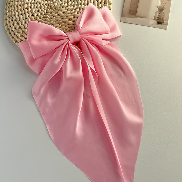 Pink Satin Bow Ribbon Hair clip JYJ121