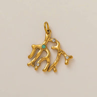 Ocean Series Print Pendant Steel 18K Gold Plated DIY
