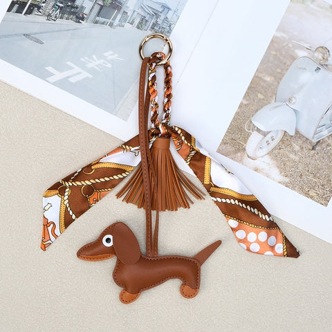 Dachshund Keychain | Korean Style Tassel Charm for Bags
