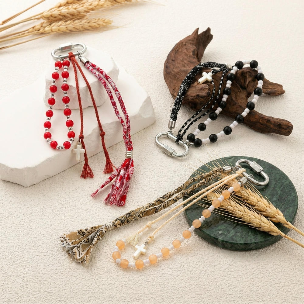 Summer Fashion Beading Keychain Bag Charm Pendant JX251604U