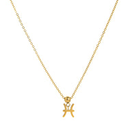 12 Zodiac Sign Charm Pendant Steel 18K Gold Tarnish Resistant