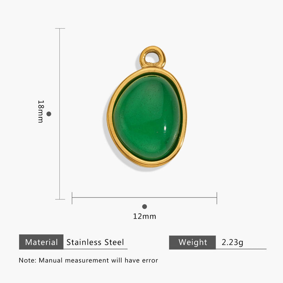 European Vintage Tiger Eye Pendant Earring Charm 18K Gold