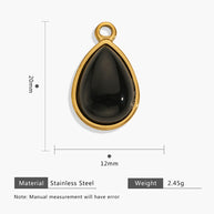 European Vintage Tiger Eye Pendant Earring Charm 18K Gold