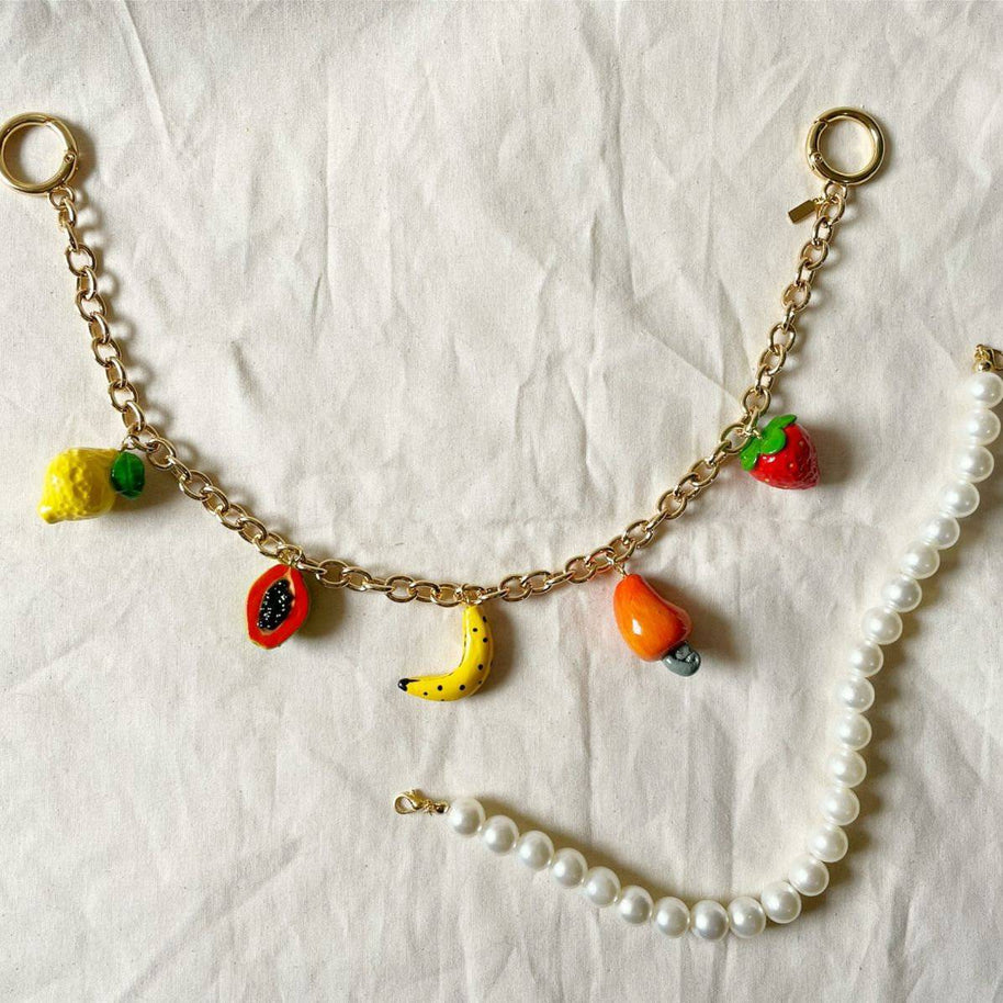 Double-Layered Beaded Fruit Pendant DIY Bag Charm JX251701Q01