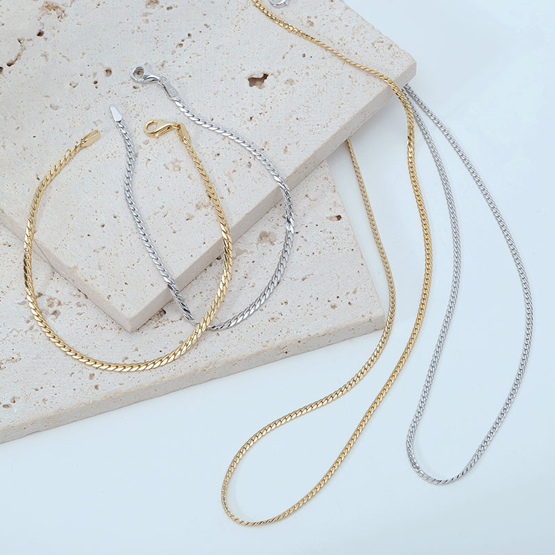 1.8mm Serpentine Chain Necklace