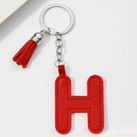 Letter Keychain | PU Leather Tael | Alphabet Charm