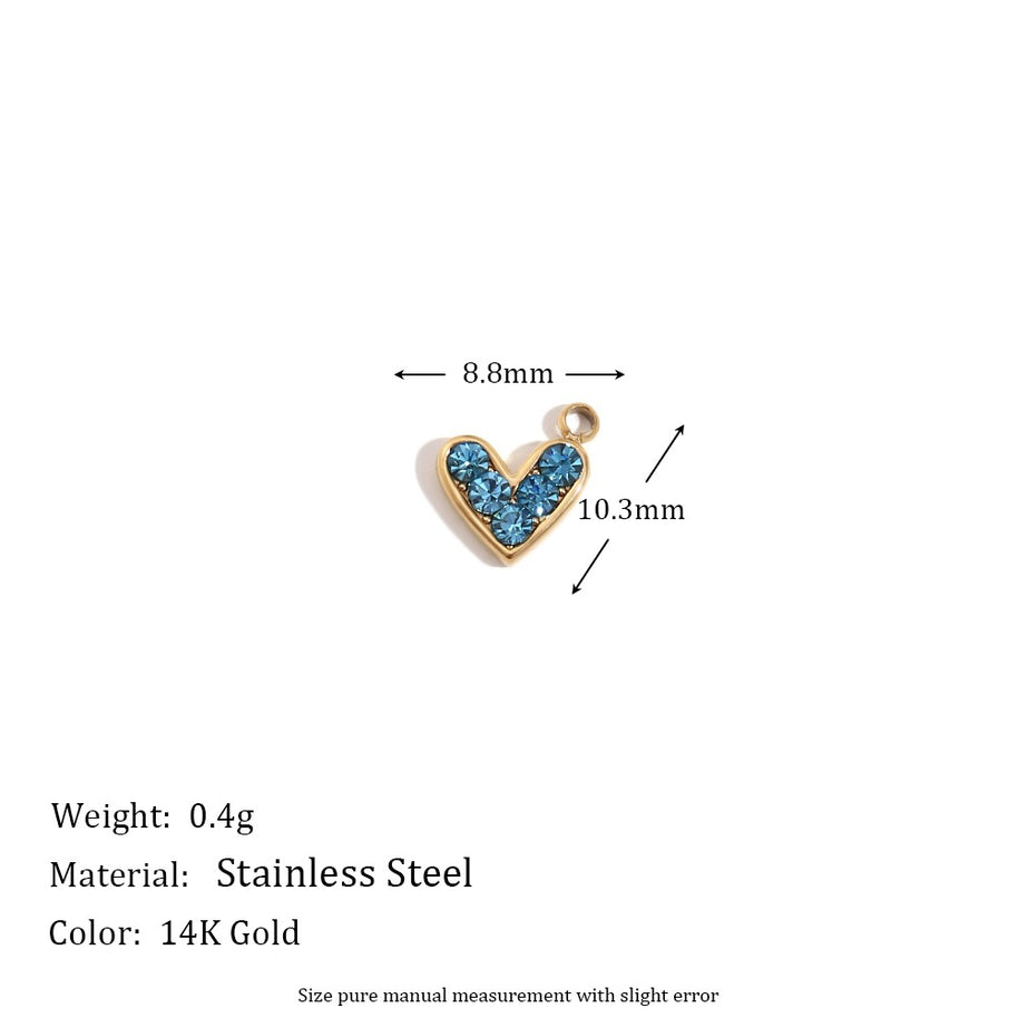 Minimalist Heart Shape Pendant Steel 14K Gold Plated Women