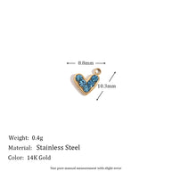 Minimalist Heart Shape Pendant Steel 14K Gold Plated Women