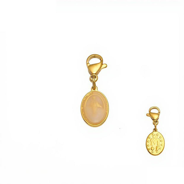 Stainless Steel Enamel Oval Charm