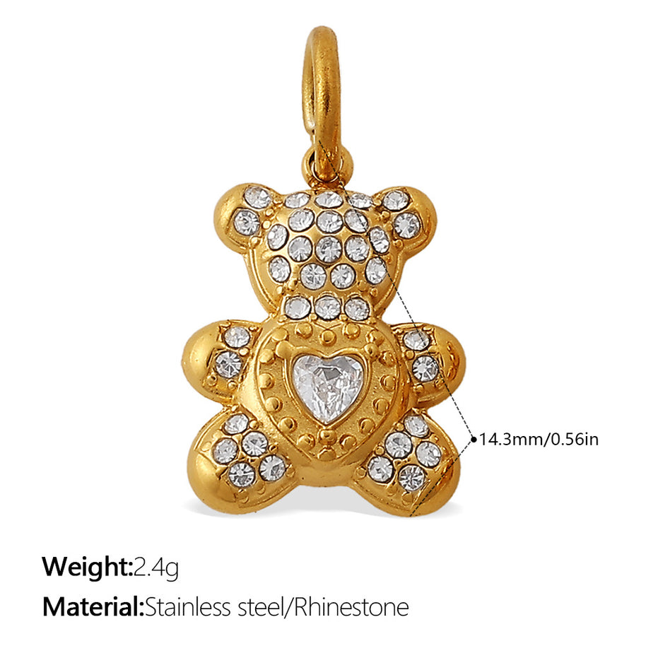 Cute Animal Charm Set Steel 18K Gold Plated DIY Versatile