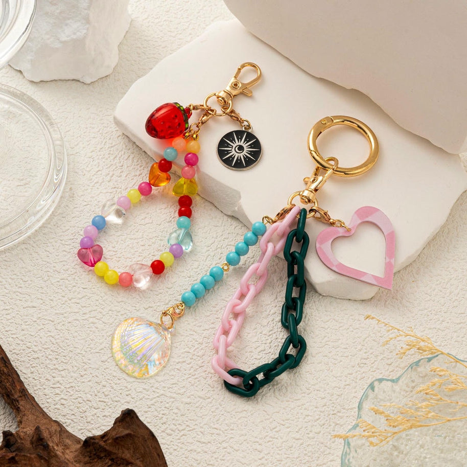 Easy to Use Dopamine Style DIY Colorful Keychain Bag Charms