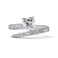 Heart CZ Iced Out Spiral Ring JDY120954
