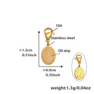 Stainless Steel Enamel Oval Charm