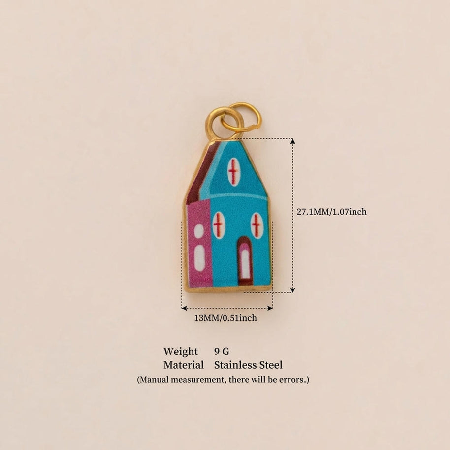 Charm 18K Gold House Print Footwear Decoration JX26041257GK