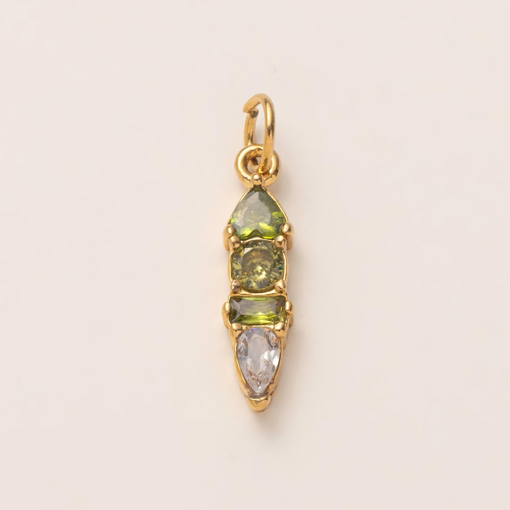 DIY 12 Months Birthstone Zircon Pendant 18K Gold JX24111602M