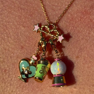 Waterproof Steel Colorful Heart Cartoon Pendant Bag Charm