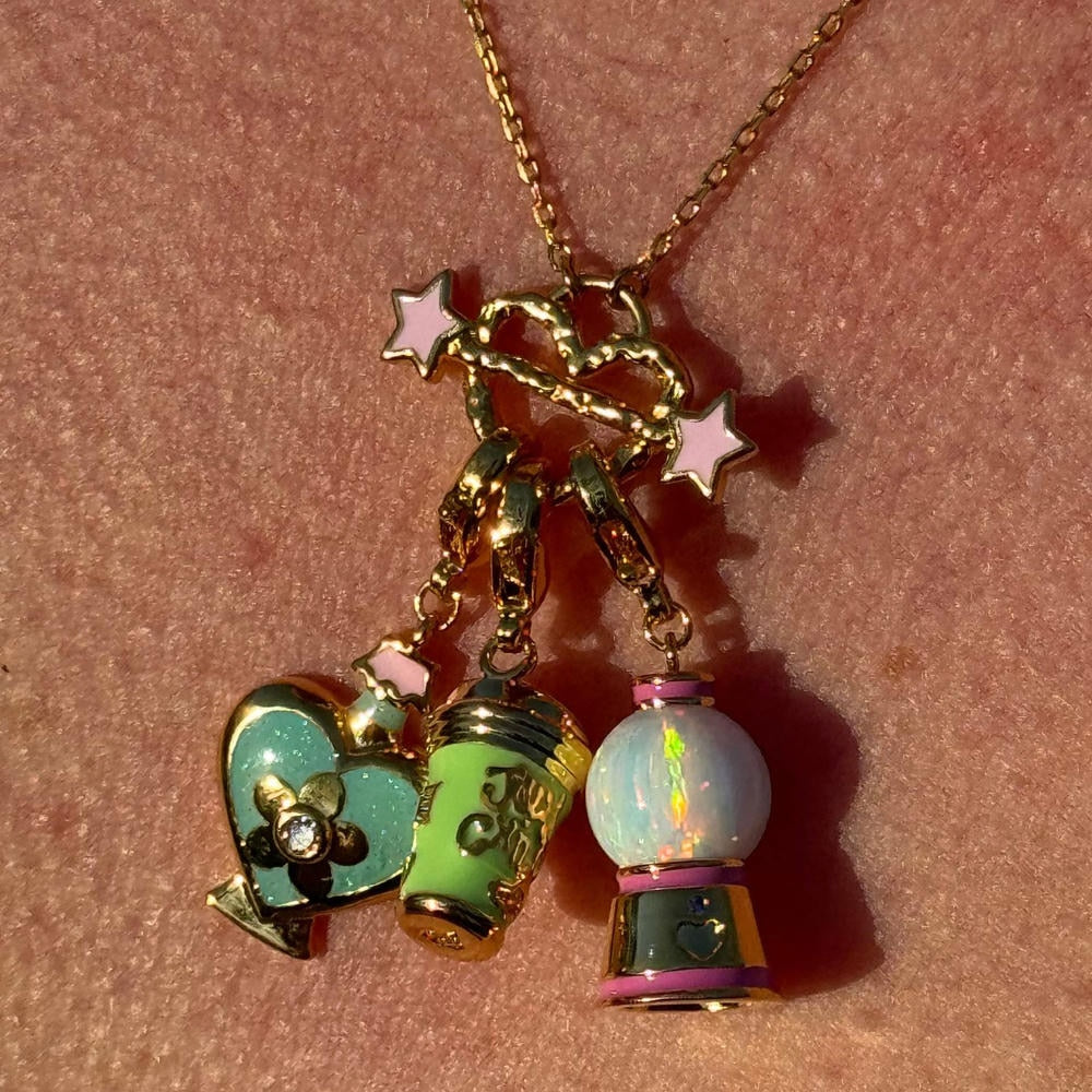 Waterproof Steel Colorful Heart Cartoon Pendant Bag Charm