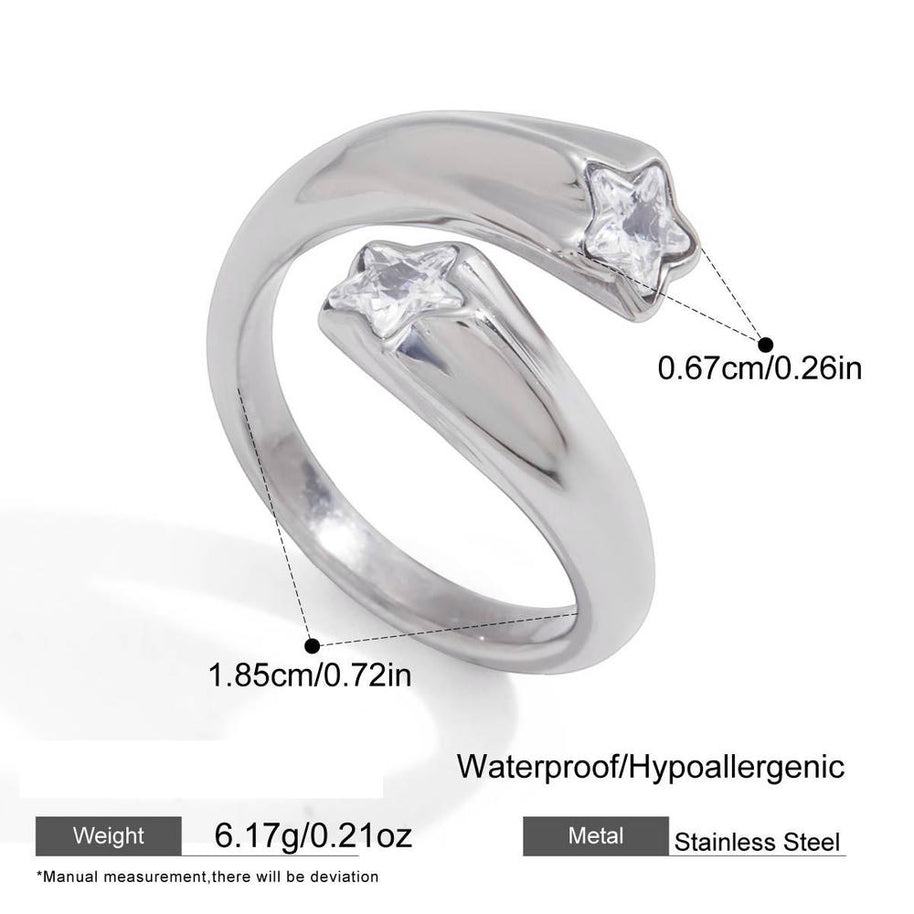Zircon Ring | Stainless Steel Non-Tarnish | Women's Jewelry