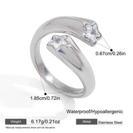 Zircon Ring | Stainless Steel Non-Tarnish | Women's Jewelry