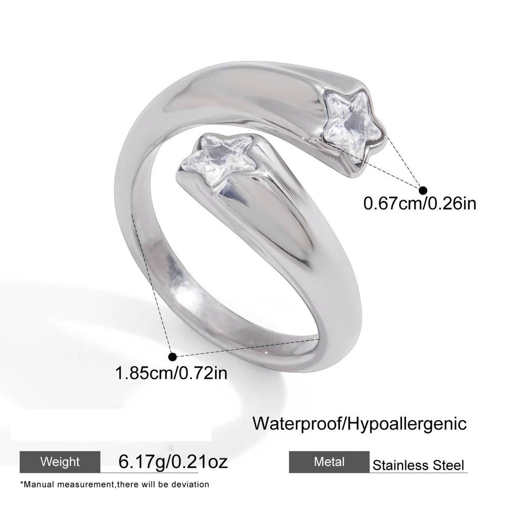 Zircon Ring | Stainless Steel Non-Tarnish | Women's Jewelry