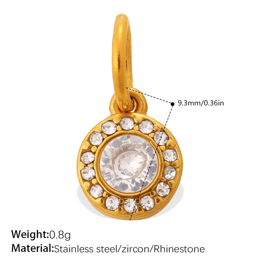 European Vintage Sunflower Water Drop Pendant Steel 18K