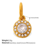 European Vintage Sunflower Water Drop Pendant Steel 18K
