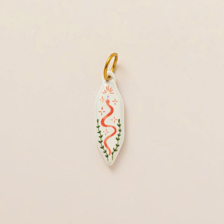 European Cartoon Sea Grass Enamel Pendant 18K Gold Plated