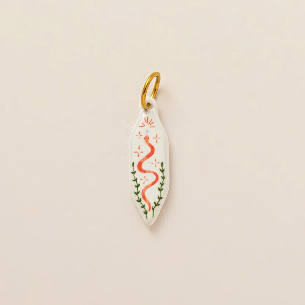 European Cartoon Sea Grass Enamel Pendant 18K Gold Plated