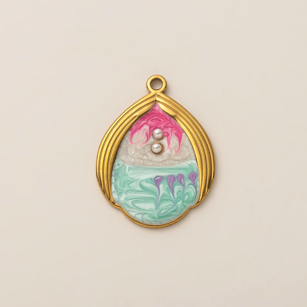 Fashion Ocean Animal Pendant Steel 18K Gold Plated JX252504GK