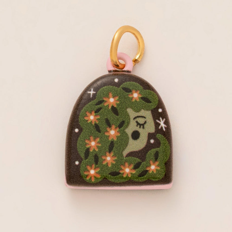 Colorful Pumpkin Bird Enamel Pendant 18K Gold Plated Women