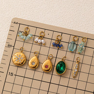 Vintage Gemstone Crystal Stainless Steel DIY Pendants Charm