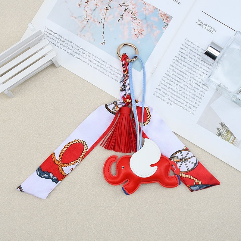 Dumbo Keychain | Cute Leather Tassel Scarf Bag Charm