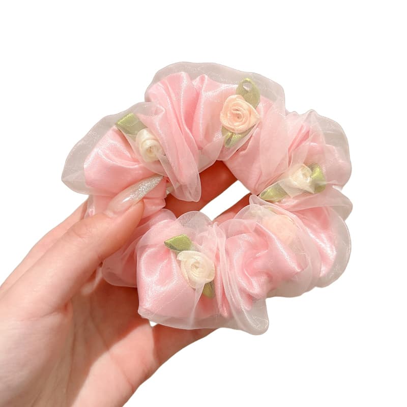 Pink Small Flower Hair Tie JLL015