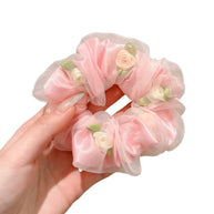 Pink Small Flower Hair Tie JLL015