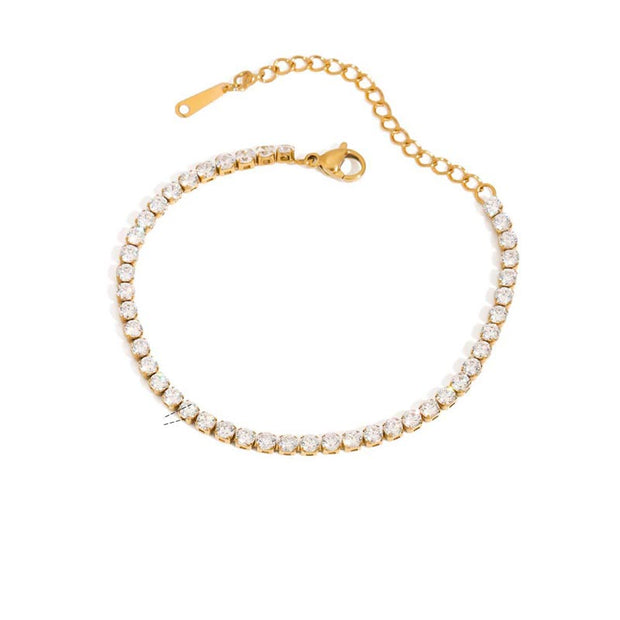 Gold Plated Stainless Steel Tennis Bracelet