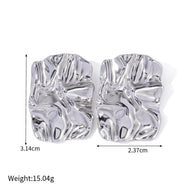 Wrinkled Rectangle Stud Earring