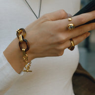 Amber Resin OT-Cuff | Fade-Resistant Steel Bracelet