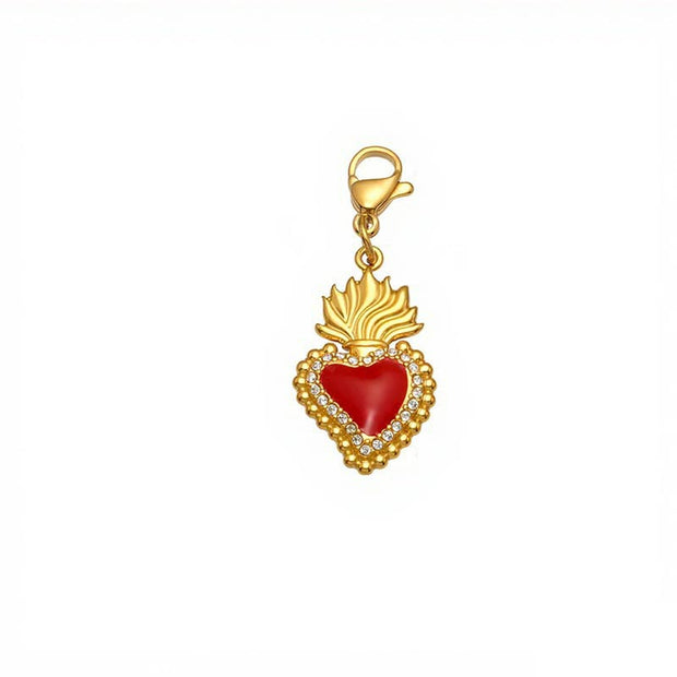 Stainless Steel Enamel Heart Charm