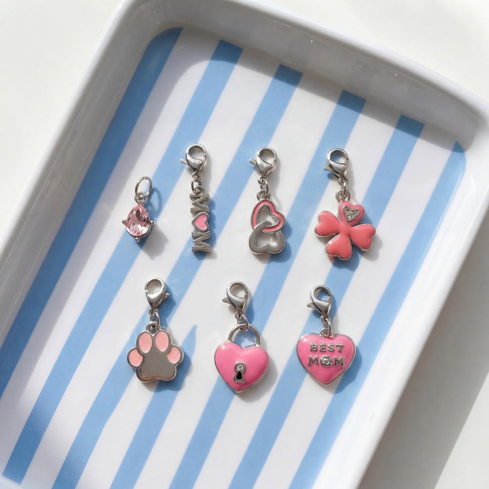 Pink Heart Lock DIY Shoe Charm 18K Gold Steel JX26041249GK