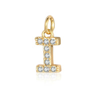 Fashion Alphabet Pendant | Gold Zircon Letter Charm A-Z