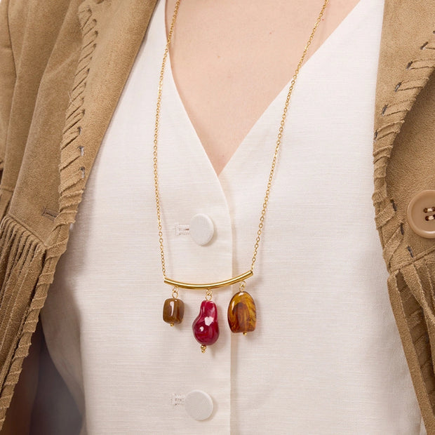 Handcrafted Resin Necklace | Vintage Colorful Jewelry