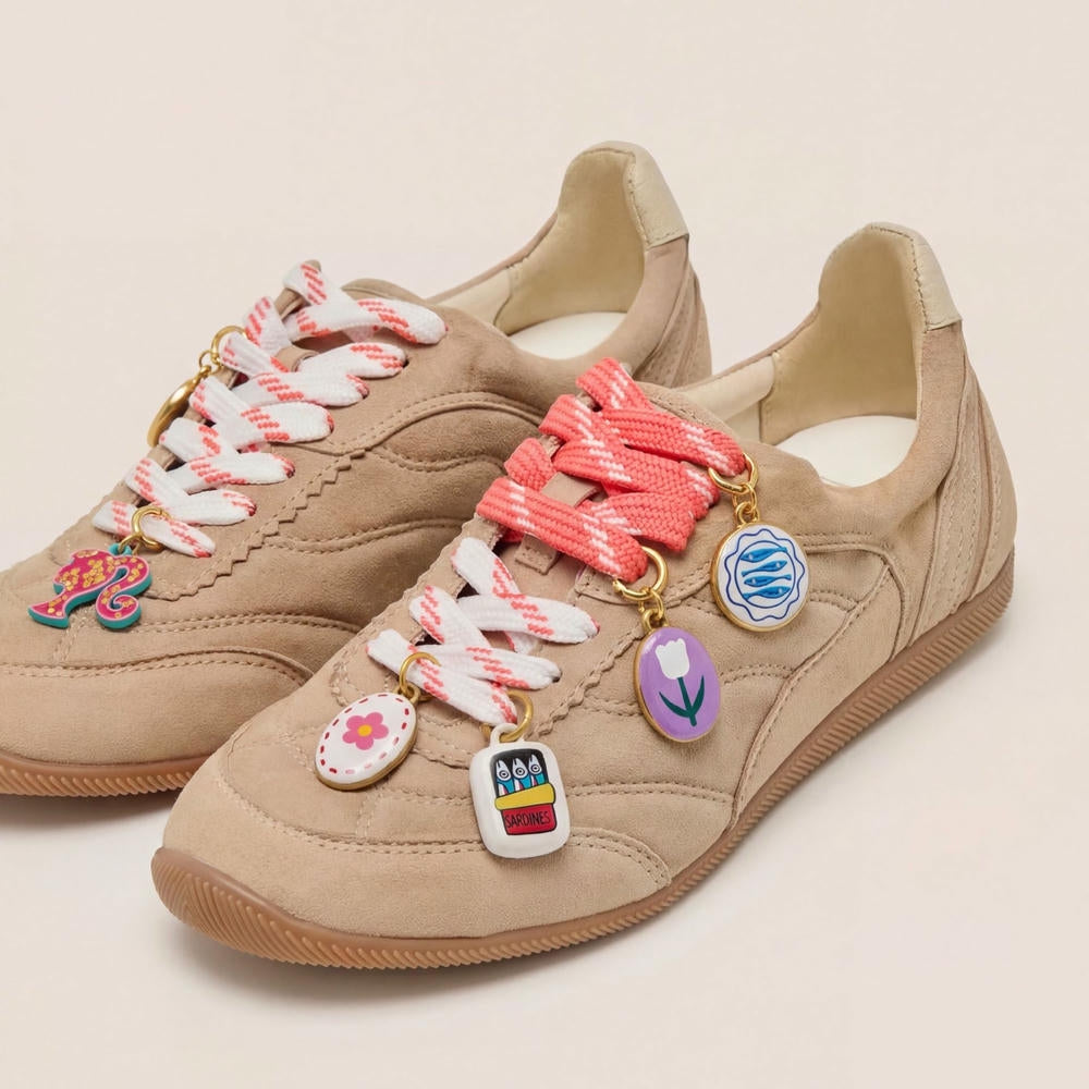 Color Heart Print DIY Shoe Charm 18K Gold Steel JX26041263GK