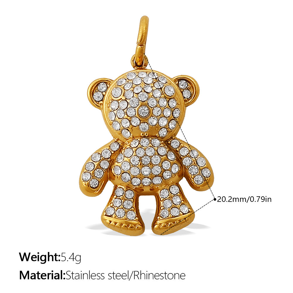 Cute Animal Charm Set Steel 18K Gold Plated DIY Versatile