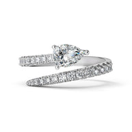 Pear CZ Iced Out Spiral Ring JDY120955