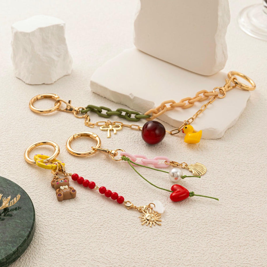 Mix-and-Match 18K Gold Plated Cute Elements DIY Bag Charms