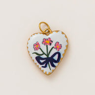 DIY Flower Grass Pendant Heart Print Colorful Charm JX252601S