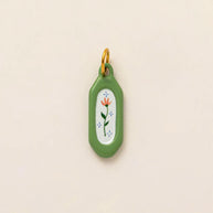 European Cartoon Sea Grass Enamel Pendant 18K Gold Plated
